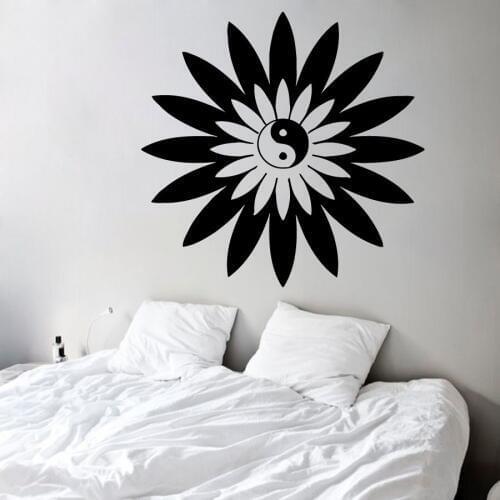 Mandala Wall Sticker Home Decal Buddha Yin Yang Sun Floral Yoga Meditation Vinyl Decal Wall Art Home Decor Decoration S-531