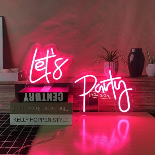 Custom LED Neon Sign Lets Party Separable Letter Light Suitable For Home Club Restaurant Party Wall Decor Neon Light