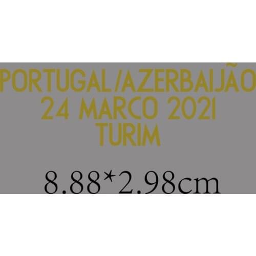 2021 Portugal Match Details VS Azerbaijan Match Game Text Heat Transfer Soccer Patch Set