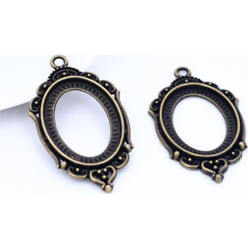 New Fashion 4pcs 18x25mm Inner Size Antique Bronze Plated Simple Style Cabochon Base Cameo Setting Charms Pendant-A4-25