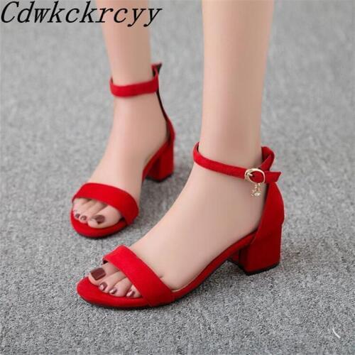 Summer New pattern fashion High-heeled Women sandals black gules gray Simplicity temperament work Women sandals size 34-46