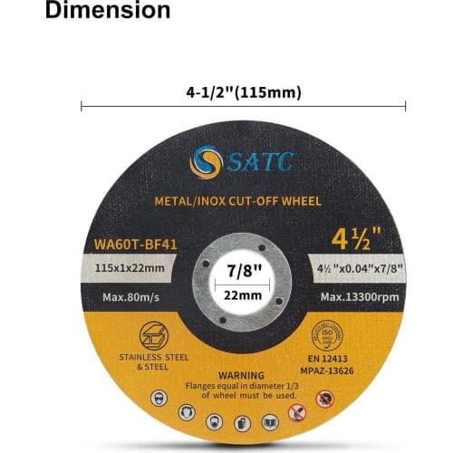 SATC Cutting Wheel 50 PCS Cut Off Wheel 4.5"x.040"x7/8" Cutting Disc Ultra Thin Metal & Stainless Steel