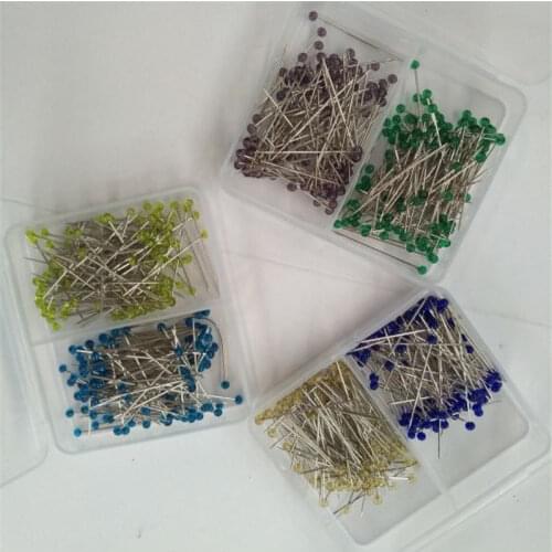 Sewing Needles 32mm glass head bead sewing machine needles holder glass head pins knitting needles set