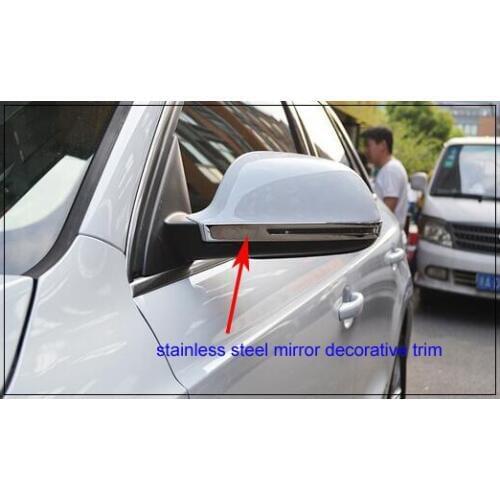 Higher star stainless steel 2pcs car chrome mirror protection trim,rearview decoration bright trim for Audi Q3 2012-2015