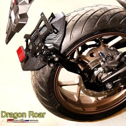 Motorcycle Rear Carbon Fender Mudguard Splash Guard With Black License Plate For 2019-2020 Honda CBR650R CB650R