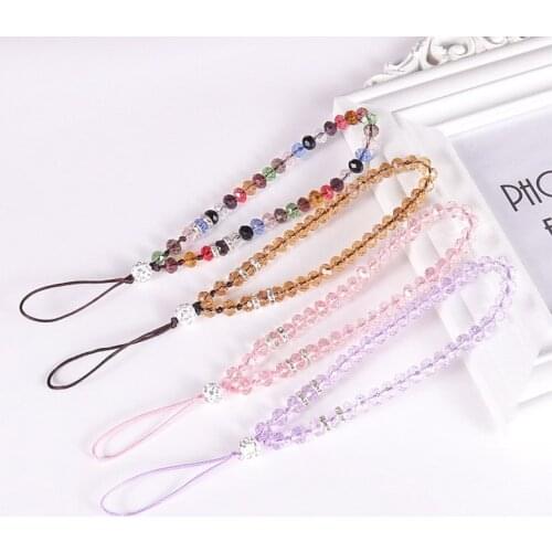 Crystal Lanyard With Diamonds Short Phone Charm Fashion Hand Wrist Lanyard For Women Convenience Detachable Lanyard Accessories