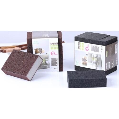 1/4pcs Carborundum Sponge To Remove Dirt And Rust Sponge Kitchen Cleaning Brush Cleaner Cleaning Brush Kitchen Accessories