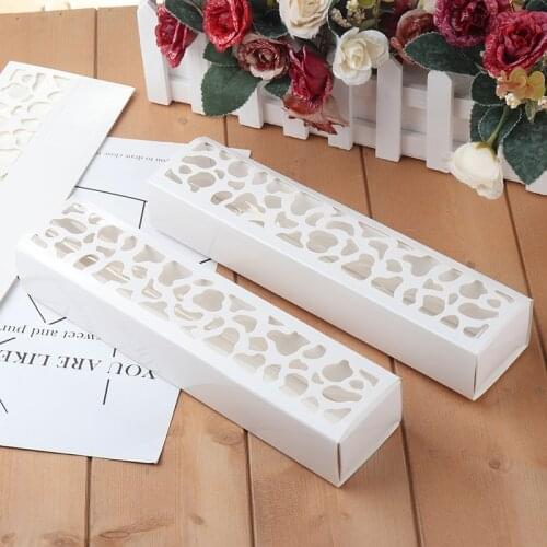 10Pcs Macaron Hollow Box Cake Cookie Chocolate Dessert Bake Package Storage Decorations Ornaments