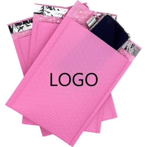 50pcs Custom Logo Bubble Mailers Poly Bubble Mailer Self Seal Padded Envelopes Gift Bags Packaging Bags For Clothing Cosmetic