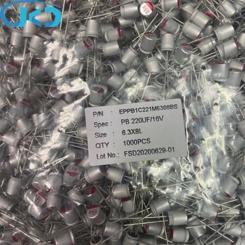 100pcs 220uF 16V 6x8mm Super Low ESR 16V220uF For Motherboard VGA Solid Capacitor 16V 220UF