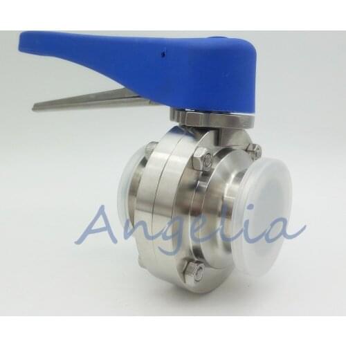 2-1/2" Sanitary Stainless Steel 304 Clamp Multi-Position Handle Butterfly Valve