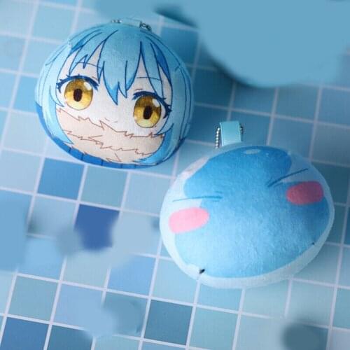 2pcs Anime That Time I Got Reincarnated as a Slime Plush Doll Pendant Cosplay Prop Keychain for Women Men Gift Keyring Toy