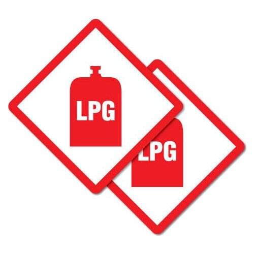 2 X Warning Creative Car Sticker LPG Danger Decal Automobile Motorcycles Accessories PVC,7cm*7cm