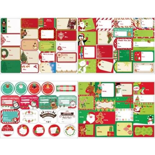 360pcs Christmas To From Gift Tag Stickers Santa Claus Snowman Deer Paper Sticker DIY Decorative Holiday Gift Sealing Labels