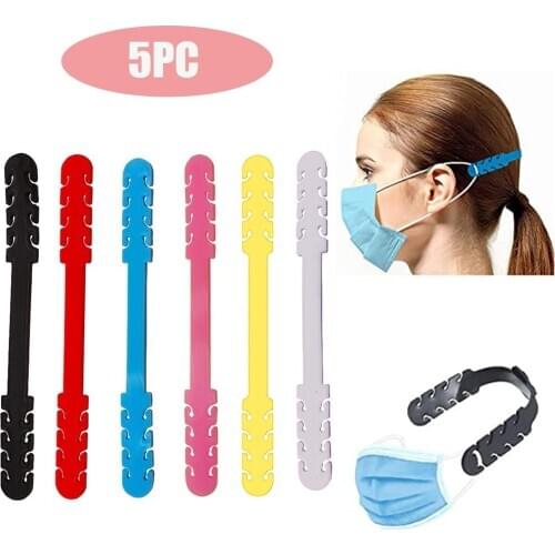 Adult 5/10pcs sujeta mascarillas Non-slip Mask Holder Adjustable Silicone Mask Hook Hanging Buckle Extension Strap Ear Saver
