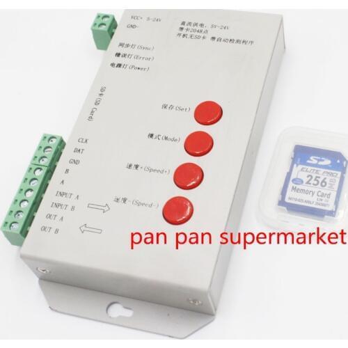 5-24V T1000S SD Card LED Pixel Controller WS2812B 6803 WS2811 RGB LED strip
