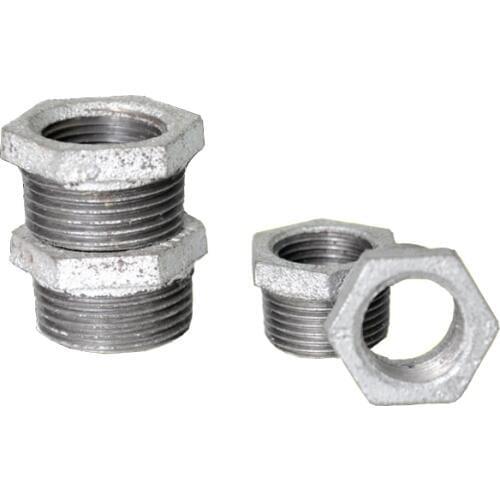 5pcs/pack 3/4*1/2 Inch Thread BSP Malleable Iron Bushing Thread Pipe Fittings DIY Home Decoration Fittings Reducing Bushes