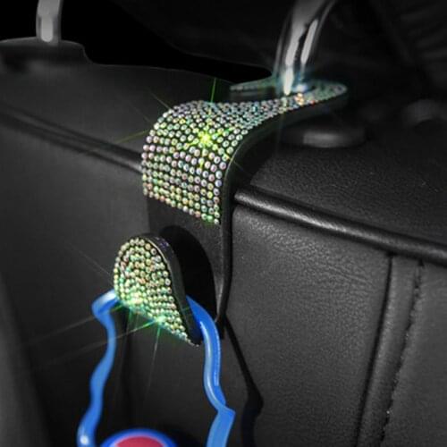 Car accessories hook car seat backrest headrest hidden creative diamond-studded car rear seat hook