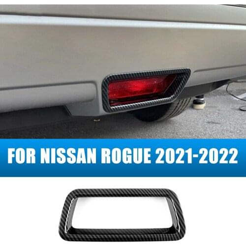 Car Rear Reflector Brake Fog Light Cover Molding Trim Frame Carbon Fiber Fit For Nissan Rogue 2021-2022