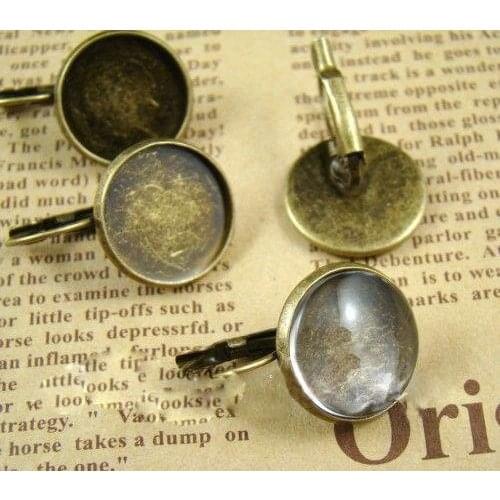 Free shipping!!! DIY jewelry-French Lever back earring base bronze color 12mm pad earring findings EFH0002