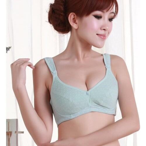 .Breast Feeding Maternity soft Nursing Bra Printed Breastfeeding Bra For Feeding Mothers Cloth cotton front botton Pregnant bra