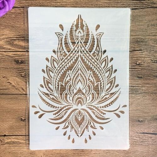 Decorative Wall Painting Stencils 29cm A4 Vintage Diamond Totem DIY Scrapbook Coloring Embossing Album mandala