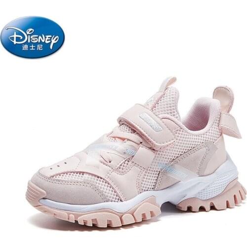 Disney cartoon childrens casual shoes spring and autumn new mesh baby girls frozen light and breathable princess sport shoes