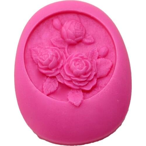 Elliptical Rose Handmade Soap Silicone Mold DIY Silicone Liquid Crafts Rose Soap Mold Cake Decorating Tools Soap Making Supplies