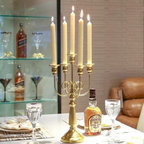 European Light Luxury Metal Candlestick Wedding Decoration Candlelight Dinner Props Candelabra Home Decor Candle Holder Iron