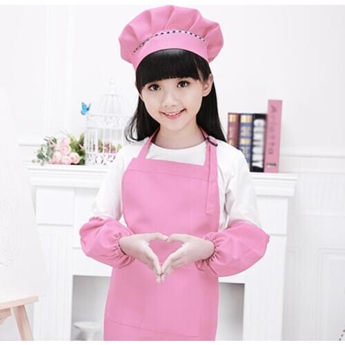 Children Kid Cooking Baking Painting Art Craft Front Pocket Apron Boys Girls Apron Adjustable Chefs Kitchen Cooking Drawing Bib