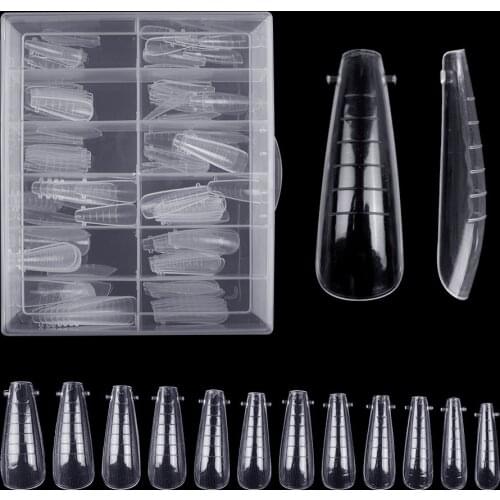 120/60pcs Clear Dual Forms Quick Building Nail Mold Tip DIY Poly Nail Art UV Builder Gel Extension Stilettos Nail Forms