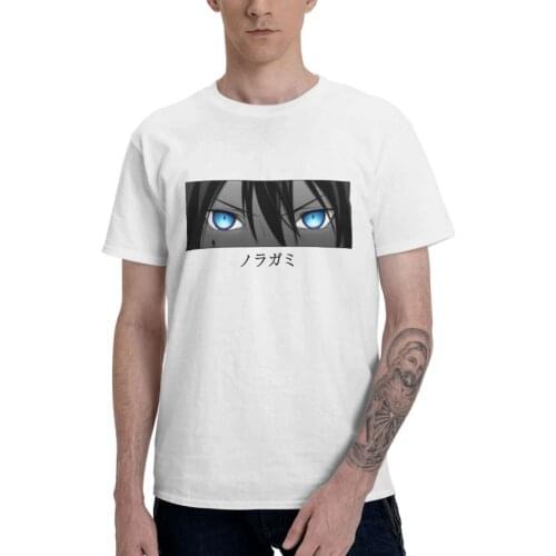 Noragami Yato Eye Harajuku T Shirt Men Short Sleeve 100% Cotton T-shirt Japan Anime Manga Tee Tops Streetwear Tshirts Gift Idea