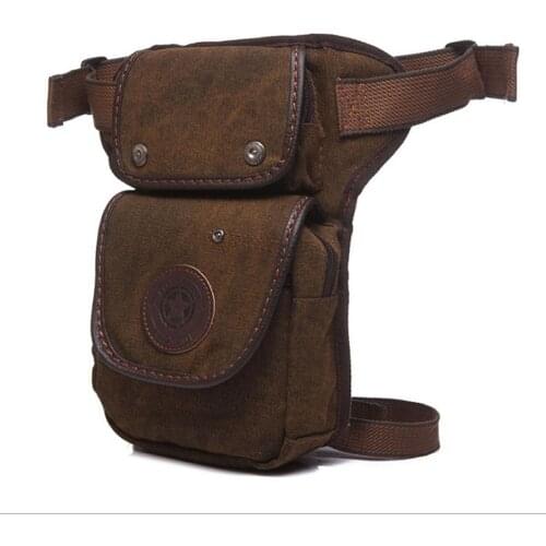 Mens Canvas Drop Leg Bag Fanny Pack Waist Thigh Hip Bum Belt Military Travel Motorcycle Riding Messenger Shoulder Bag New