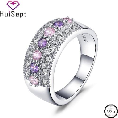 HuiSept Rings With Cubic Zirkonia For Women