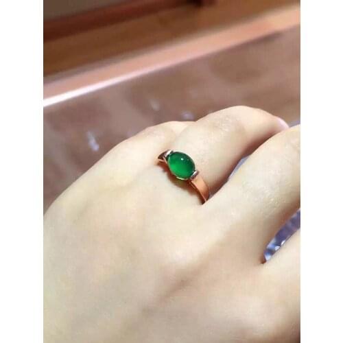 925 sterling silver inlay color treasure chrysoprase send mom girlfriend ring