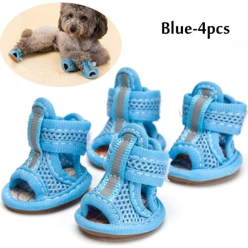 Summer Dog Shoes Breathable Mesh Puppy Pet Dog Shoes For Small Dogs Cats Cute Candy Colors Anti-Slip Chihuahua Pug Sandals Shoe