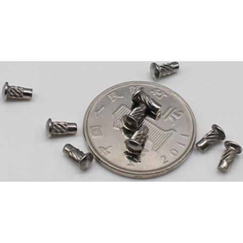 M2 M2.5 M3 Half Round head Rivet Straight line Knurled Rivets GB827 Stainless steel