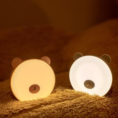 Cute Little Bear Touch Sensor LED Night Light Warm/White Lighting Bedroom Bedside Lamp For Children Baby Christmas Gift