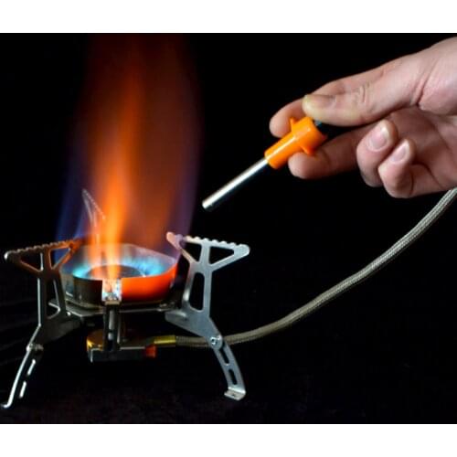 Outdoor Extended Flame Thrower Electronic Igniter Lighting Tool Portable Fishing Camping Hiking Cooking Lighter Pulse Ignition