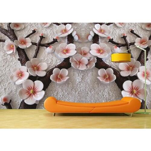 Custom Wallpaper Murals Chinese Plum Blossom Self Adhesive Vinyl Wall Sticker Poster Wall Paper Art Wall Painting Living Room