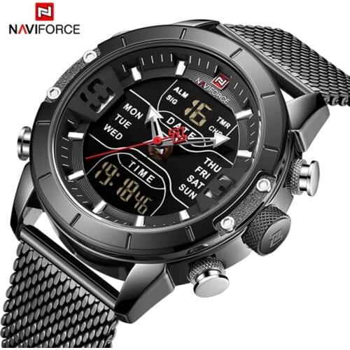 NAVIFORCE Men Watch Date Week Sport Mens Watches Top Brand Luxury Military Business Stainless Steel Quartz Male Clock