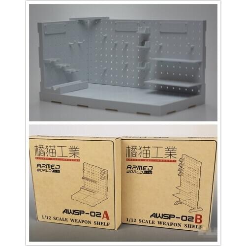 Orange cat industry hangar 1/12 garage gun shelf for bandai figma gundam model AWSP-02 a / b DJ044