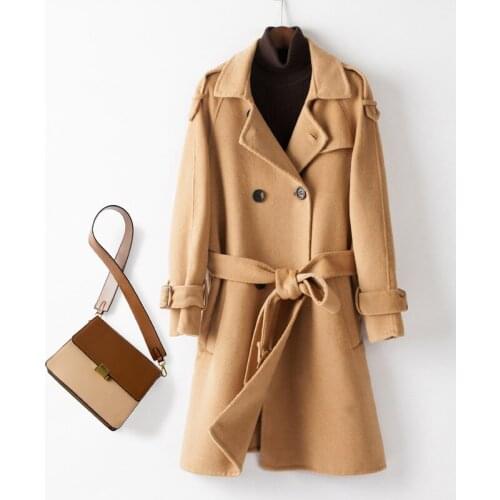 Autumn 2021 New Womens Versatile Coat Wool Temperament Double Faced Wool Coat Fashion New Small Man