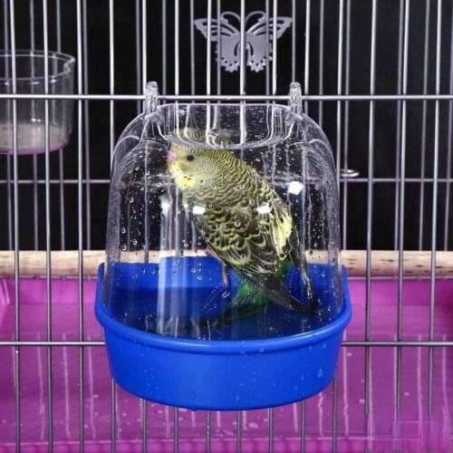 Plastic Bird Water Bath Box Bathtub Parrot For Parakeet Lovebird Finch Pet Cage Hanging Bowl Parakeet Birdbath pigeon supplies