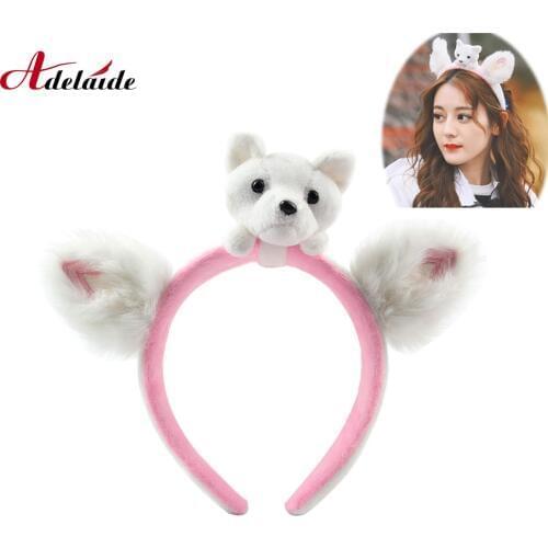 Plush Polar Bear Head Band Headwear Sexy Cat Ears Hairband Girls Kid Cartoon Hair Accessories For Women Party Christmas Headband