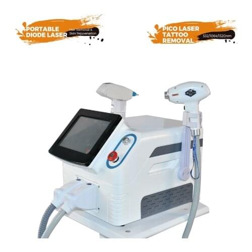 Professional 2 in 1 808nm 755nm 1064nm Diode Laser Hair Removal And Laser Tattoo Removal Carbon Stripping Machine With CE