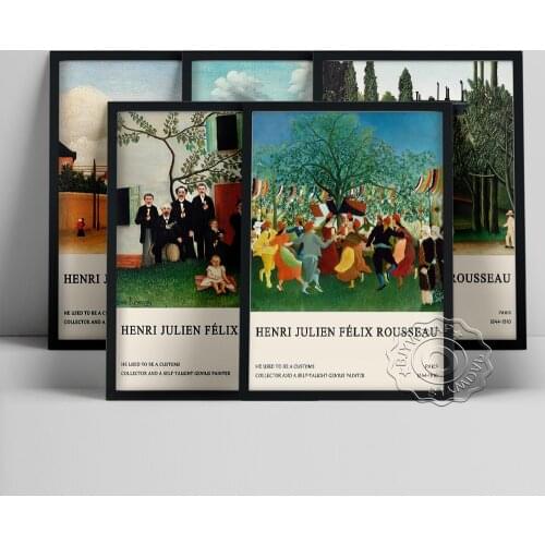 Henri Rousseau The Family Retro Art Prints Poster, Outskirts Of Paris Canvas Painting, A Centennial of Independence Home Decor