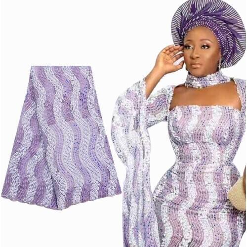 Luxury Sequin Lace Fabric 2020 High Quality French Tulle Sequence Lace Fabrics African Nigerian Party Wedding Wear Bestway Laces