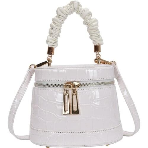 Handbag Girl 2021 New Tidal Casual Slant Bag Summer Texture Chain Bag Bucket Bag Handbags Women Bags Designer