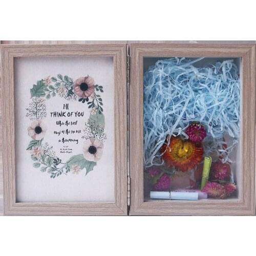 Creative 6 7-inch Personality DIY Stereo Photo Frame Set Raffia Frame Vibrato Lip Print Preserved Flower Box Gift